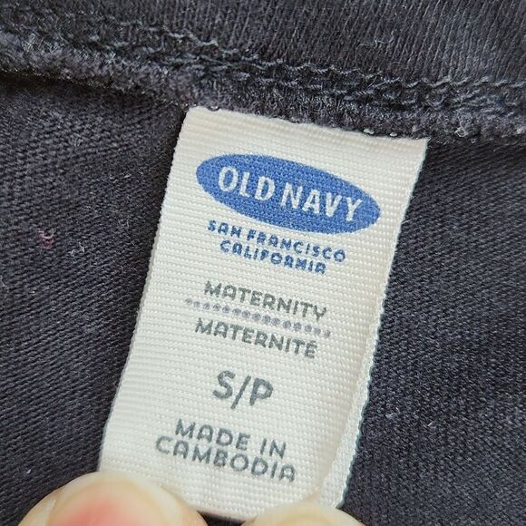 🐞Old Navy Black Snap Front Dolman Sleeve Top Maternity Small - Picture 9 of 11